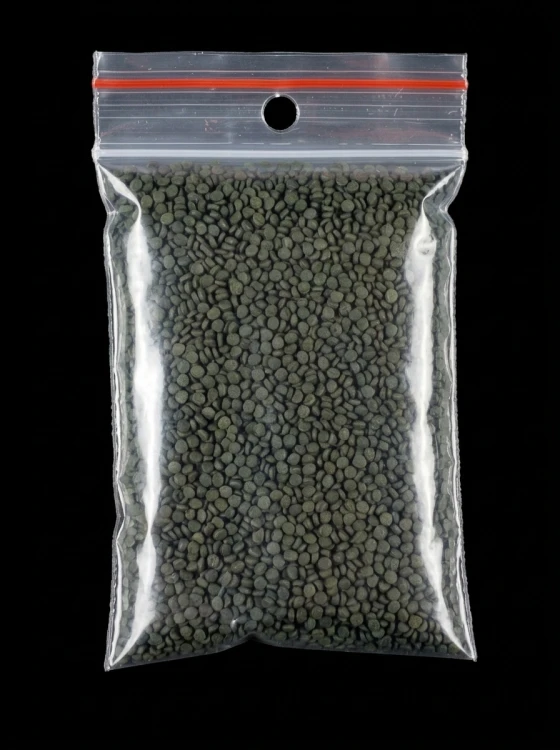 Tropical Super Forte spirulina granulat pro stinky v sacku - cerne pozadi